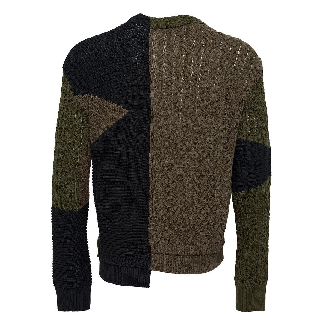 Patchwork Asymmetric Crewneck Sweater - 2