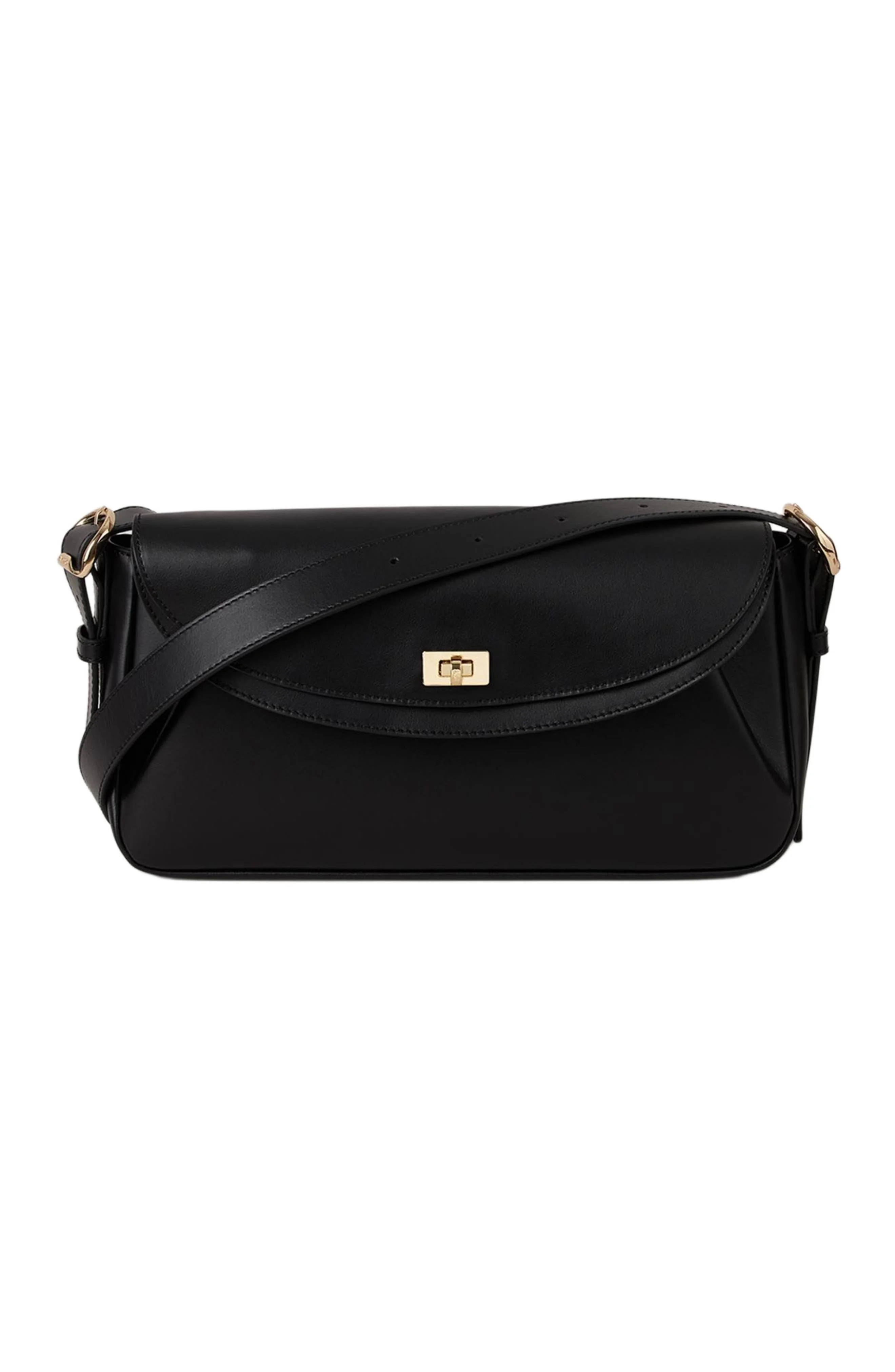 SANDRO Le Mambo plain leather bag in Black at Nordstrom - 1