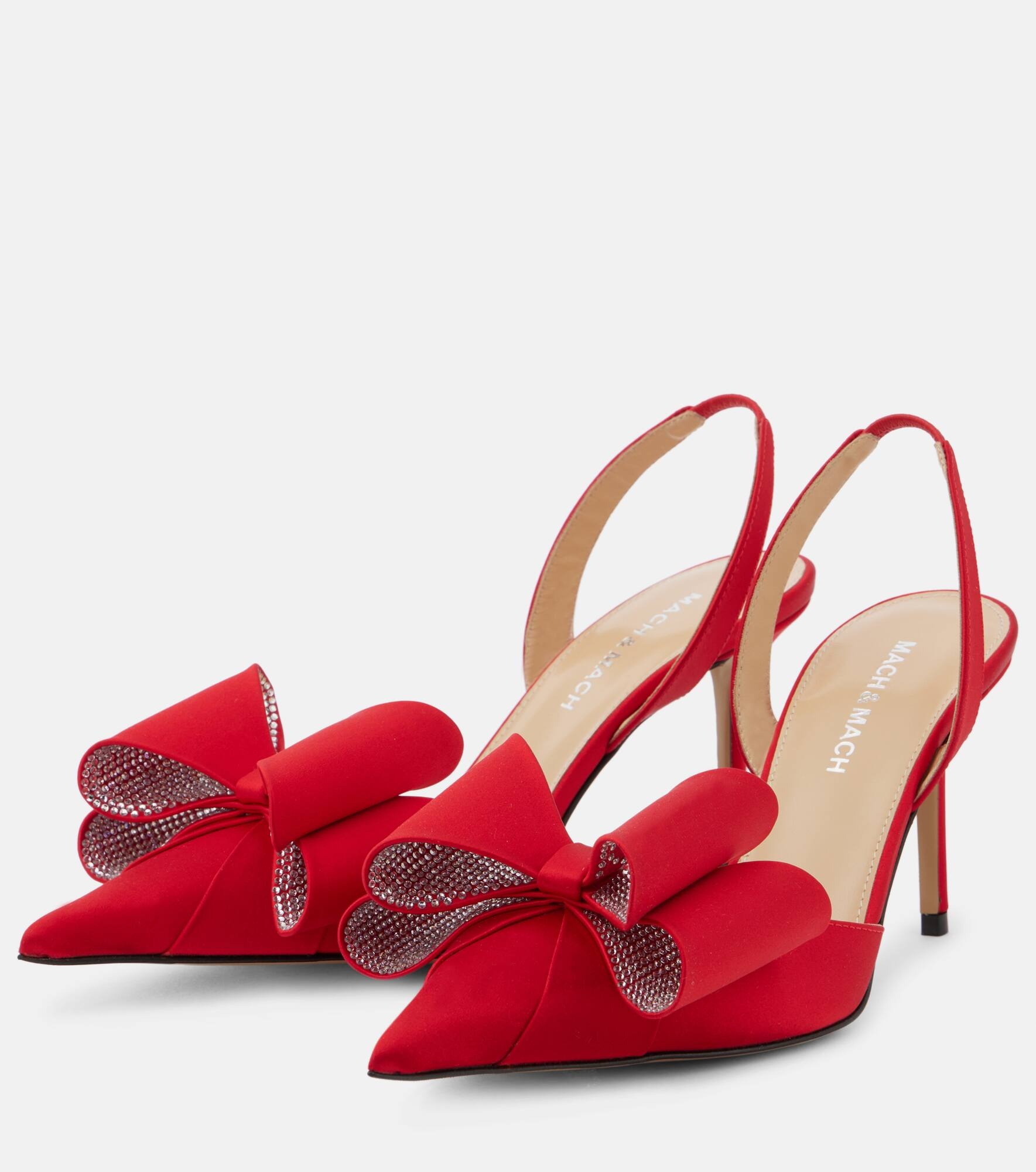 Le Cadeau 85 bow-detail satin pumps - 5