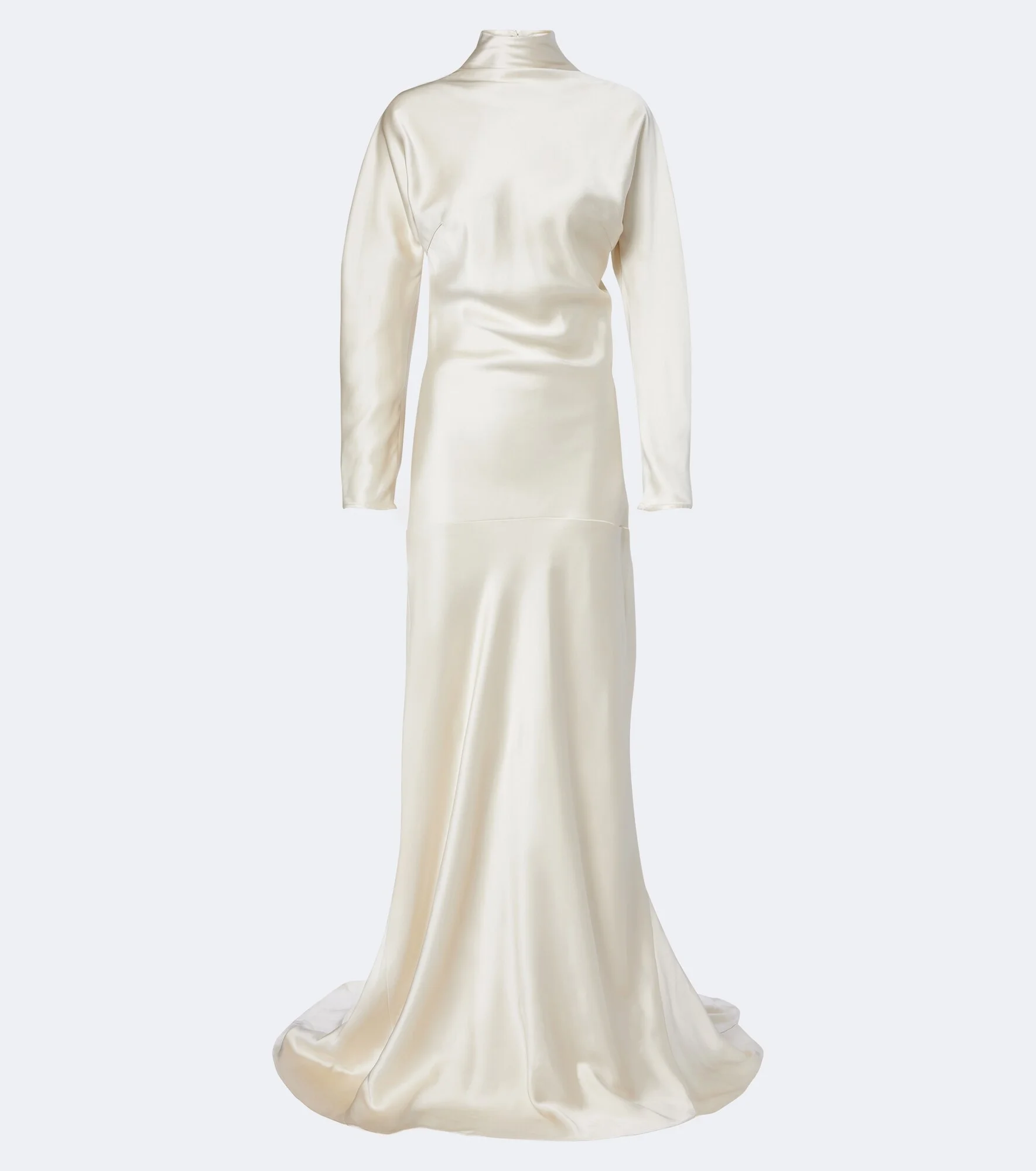 Bridal draped satin gown - 1