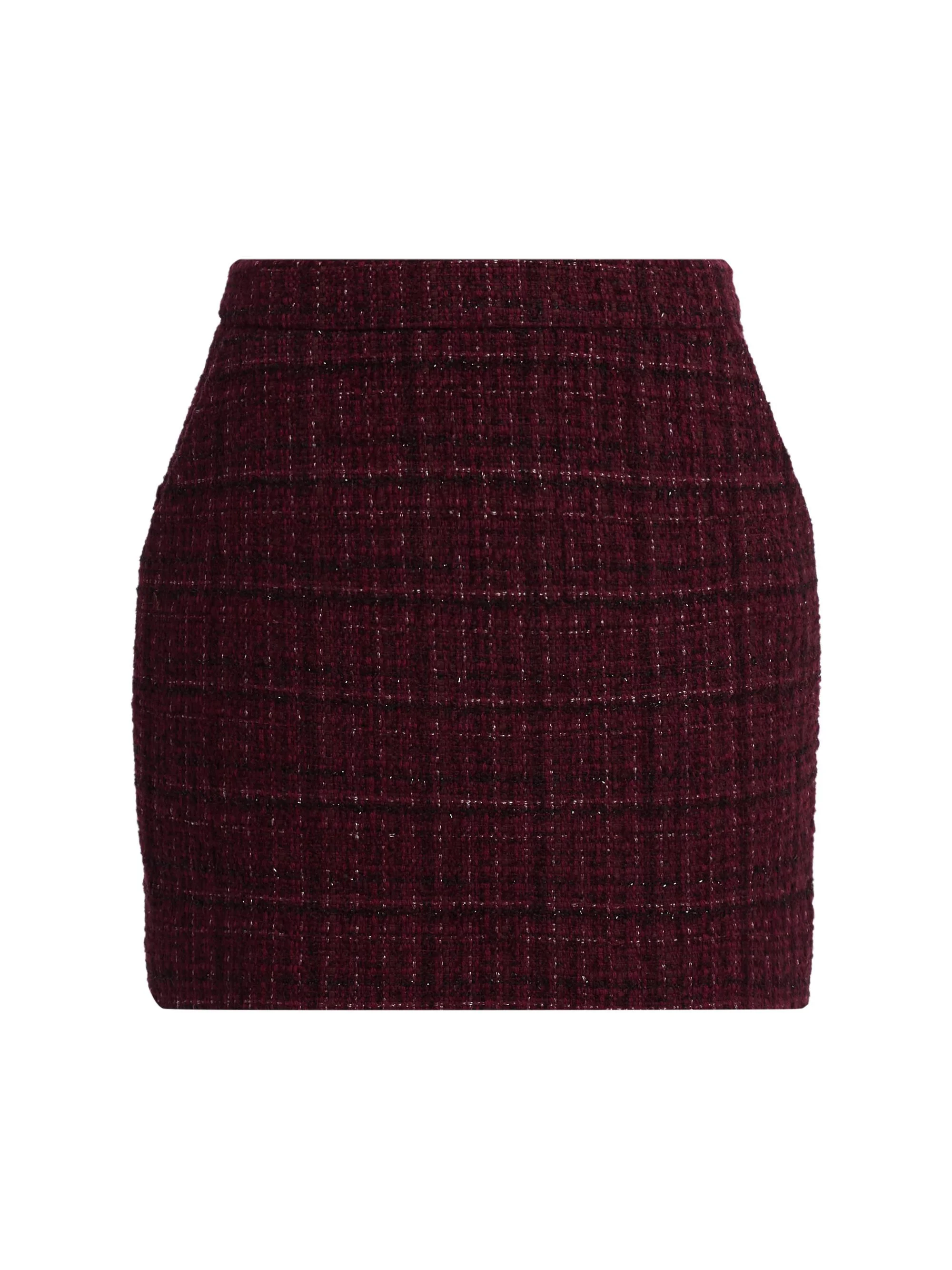 Women's Kendra Cotton-Blend Metallic Tweed Miniskirt - Malbec Multi - 1