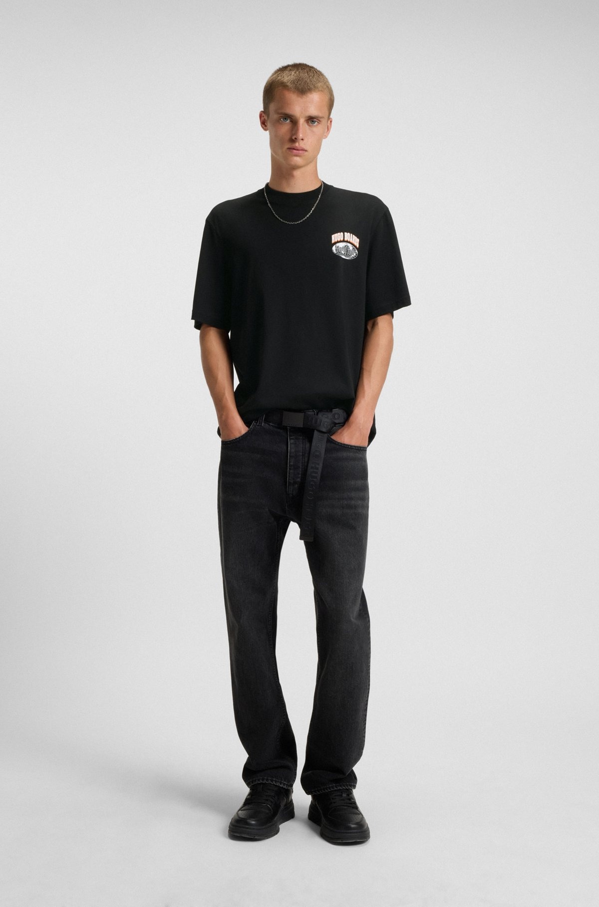 COTTON JERSEY T-SHIRT WITH MIXED-PRINT LOGO - 4