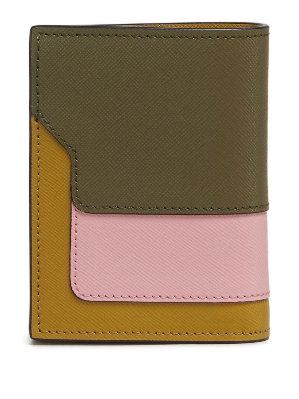 colour-block leather wallet - 2