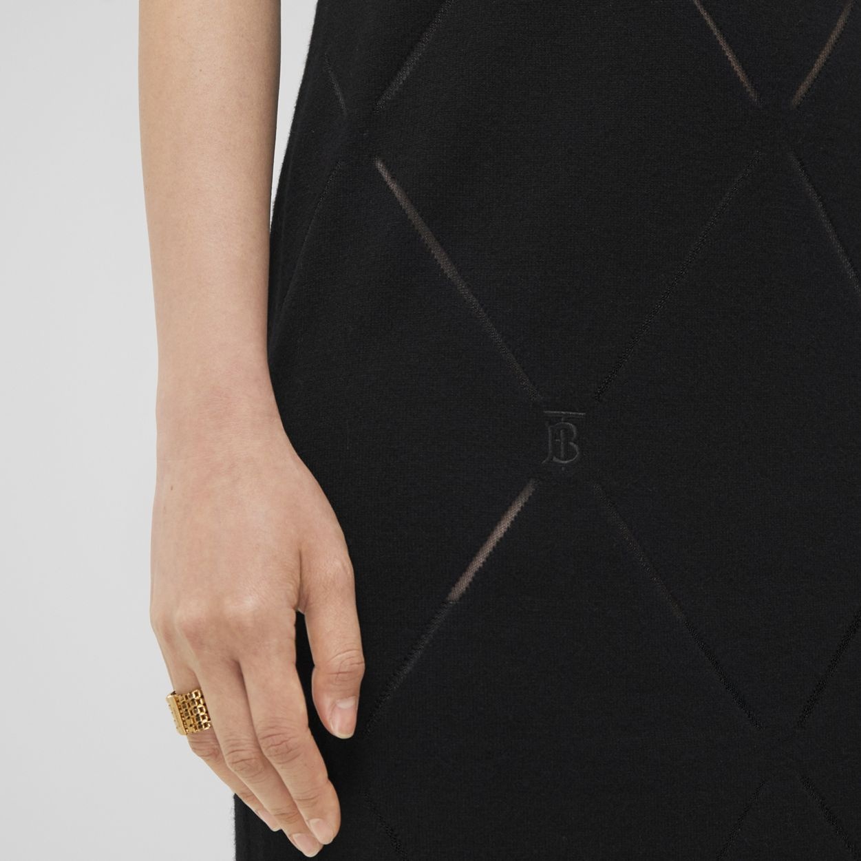 Monogram Motif Wool Blend Dress - 5