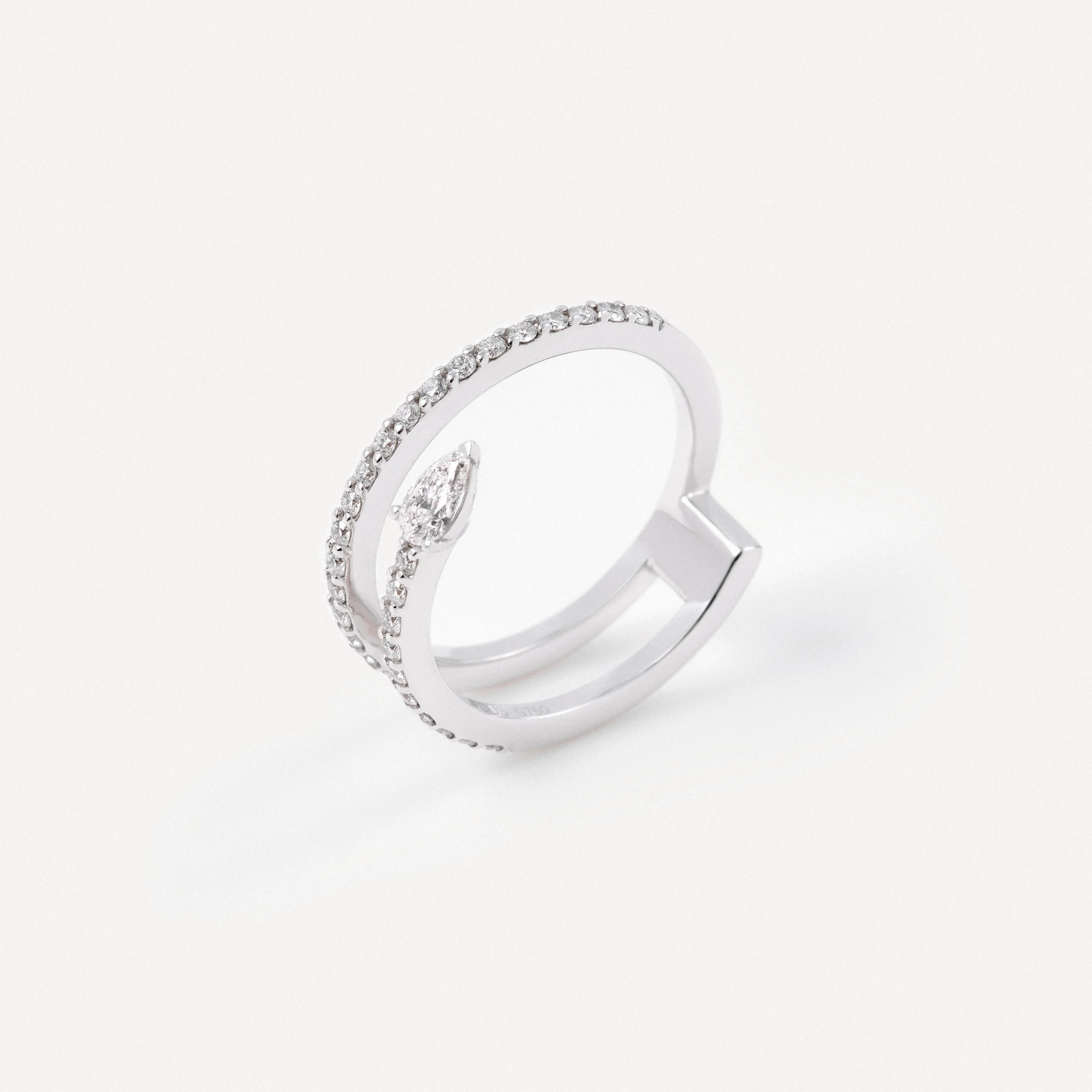 White gold Double ring with pear-cut diamonds TOUS ATELIER - 1