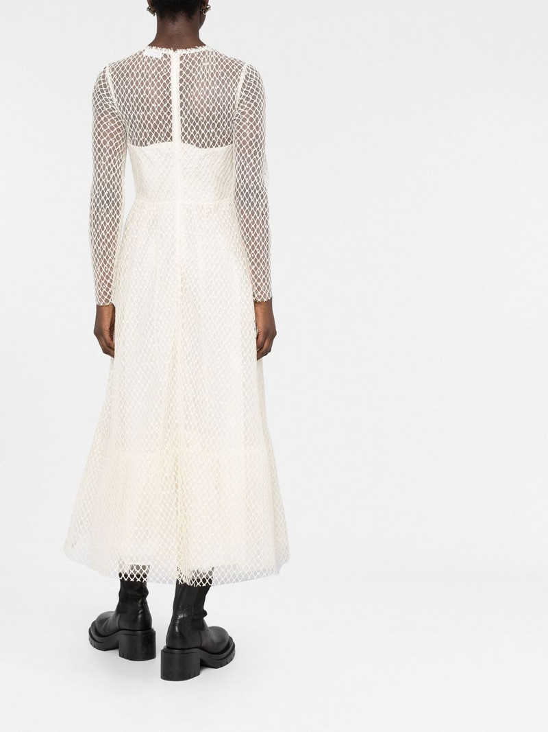 mesh long-sleeve midi dress 4