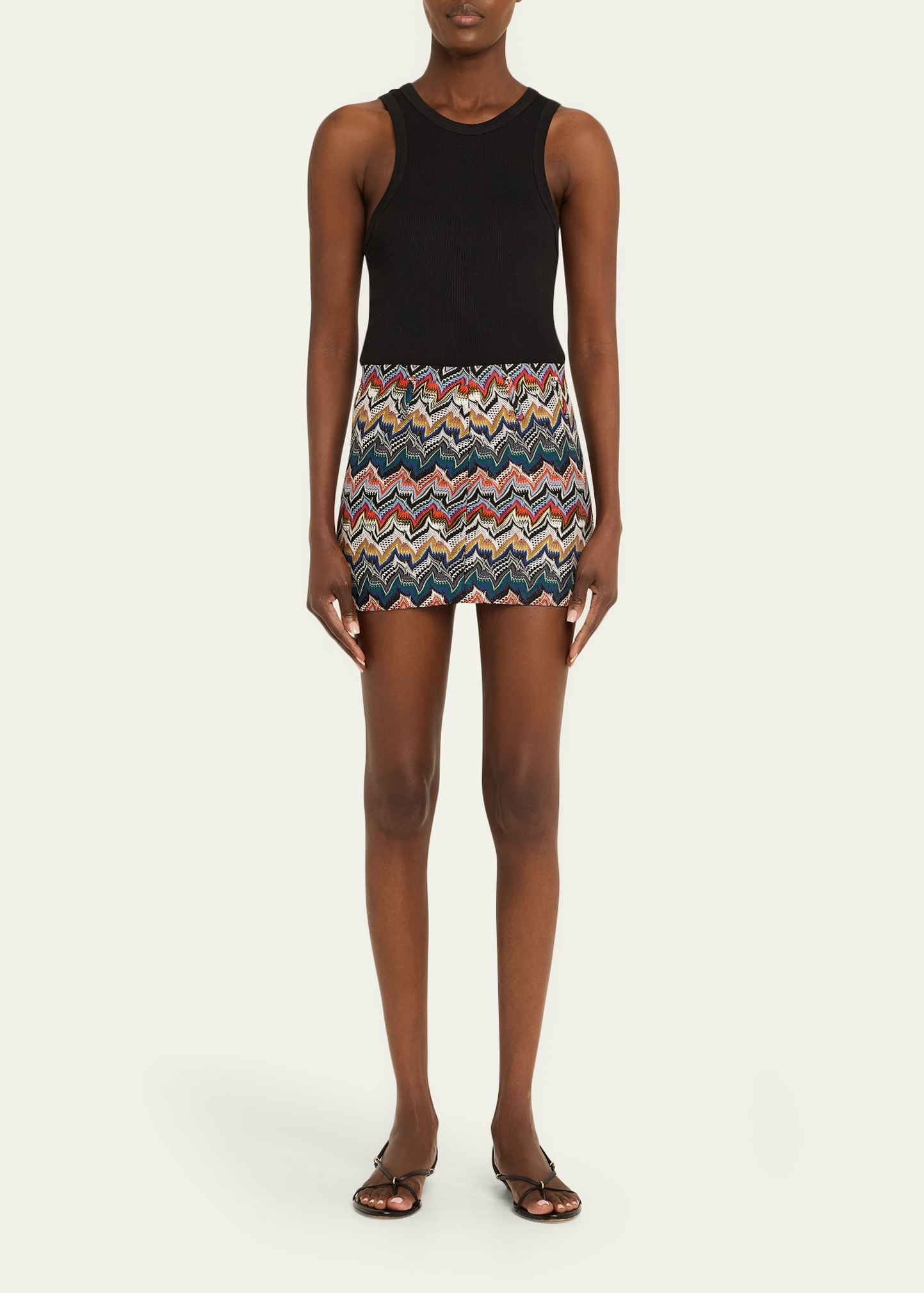 Metallic Zigzag Mini Skirt - 2