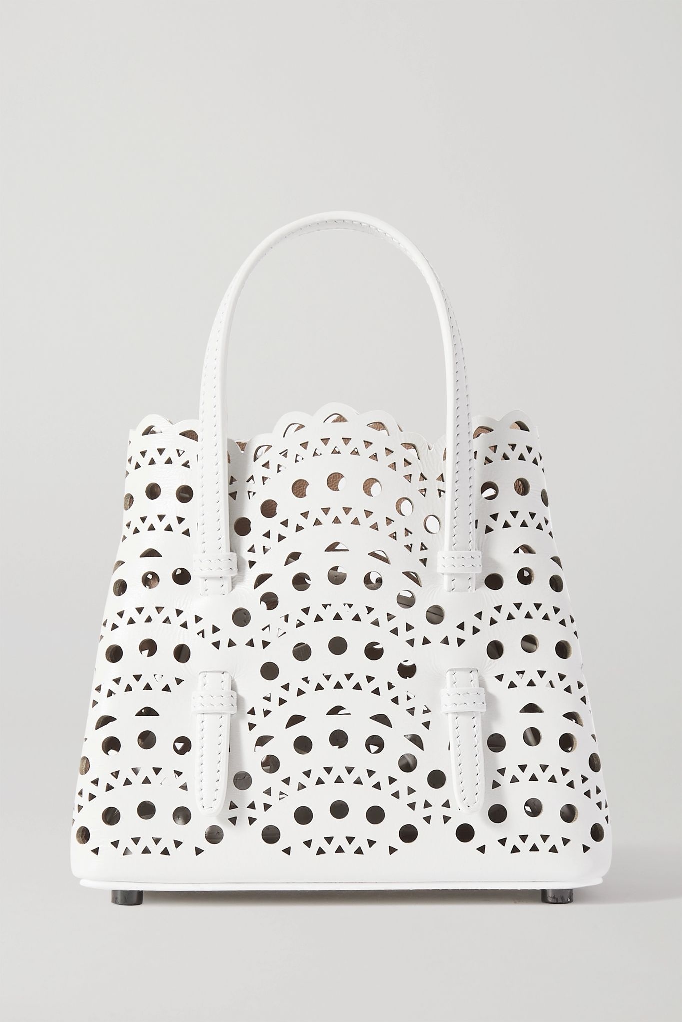 Mina micro laser-cut leather tote - 1