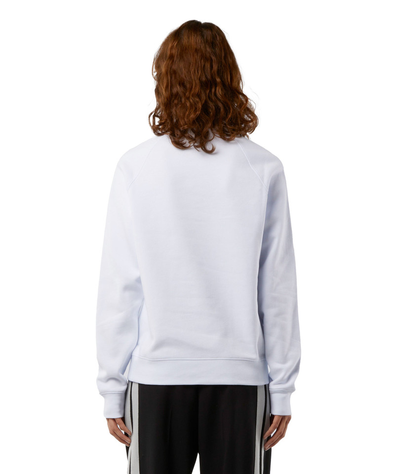Crew neck cotton sweatshirt with a brushed logo 3