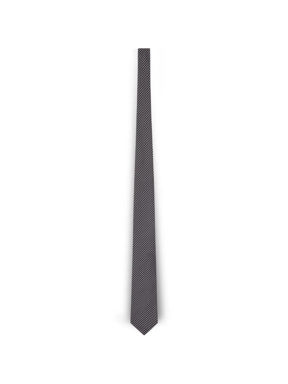 geometric-print silk tie - 1