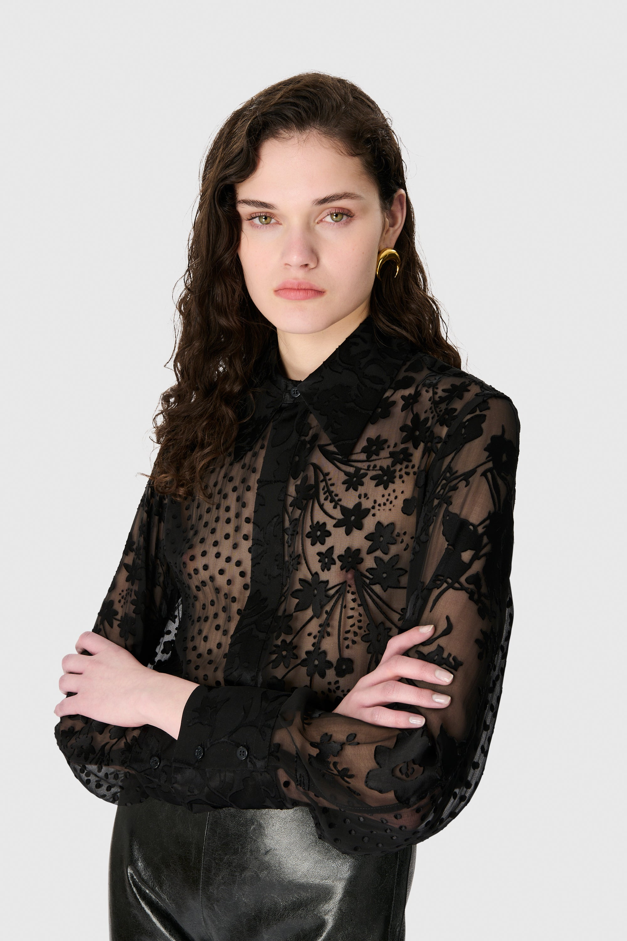 REGENERATED RASO SILK SCARVES LS SHIRT - 6