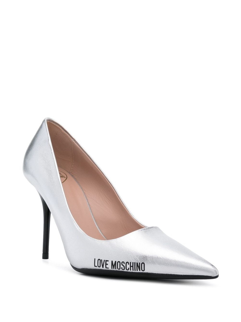 Moschino 90mm logo-print pumps outlook