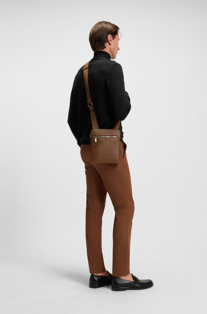 BOSS ENVELOPE BAG IN GRAINED ITALIAN LEATHER WITH EMBOSSED LOGO outlook