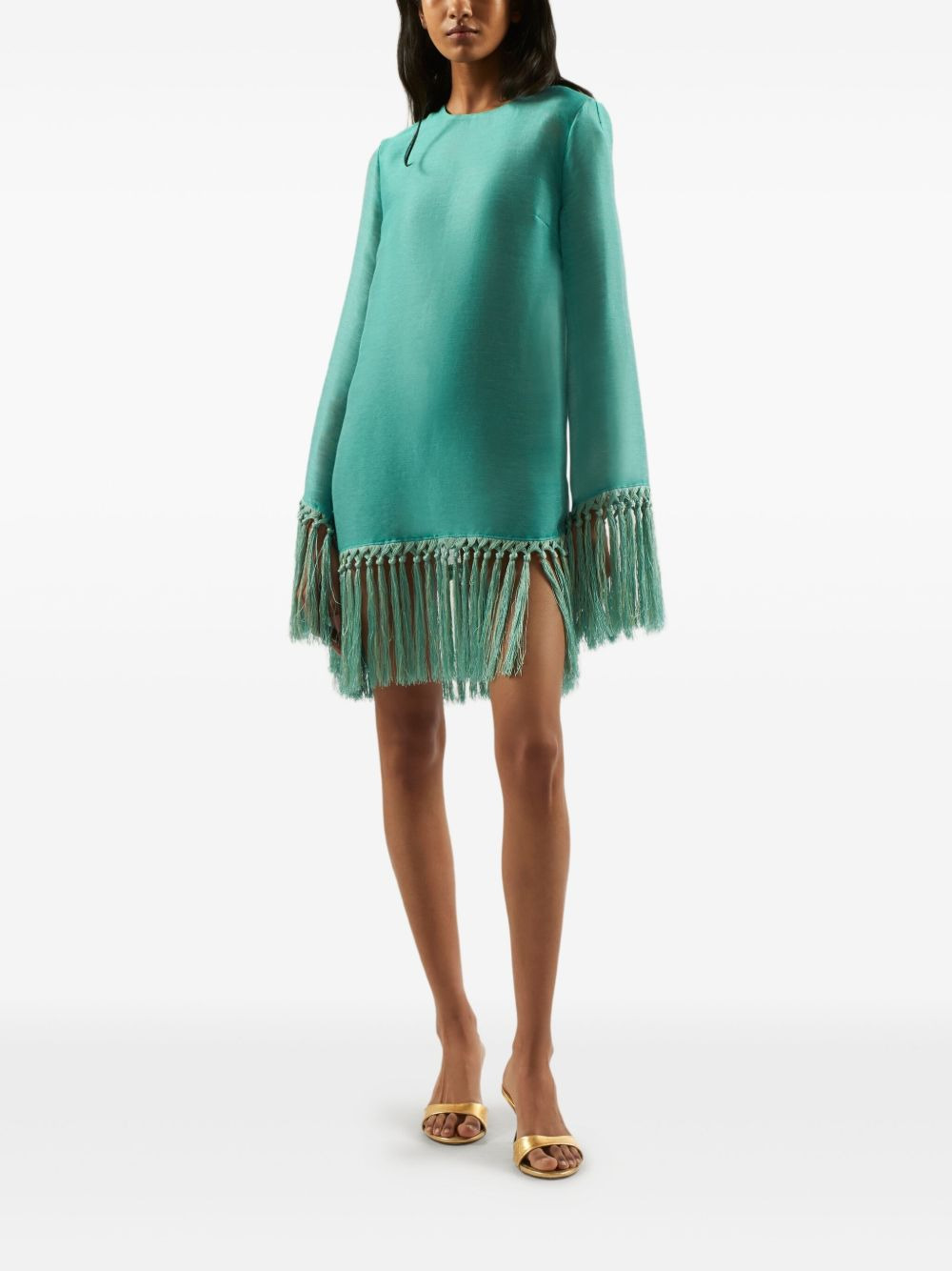 Claudia fringe-trim mini dress - 2