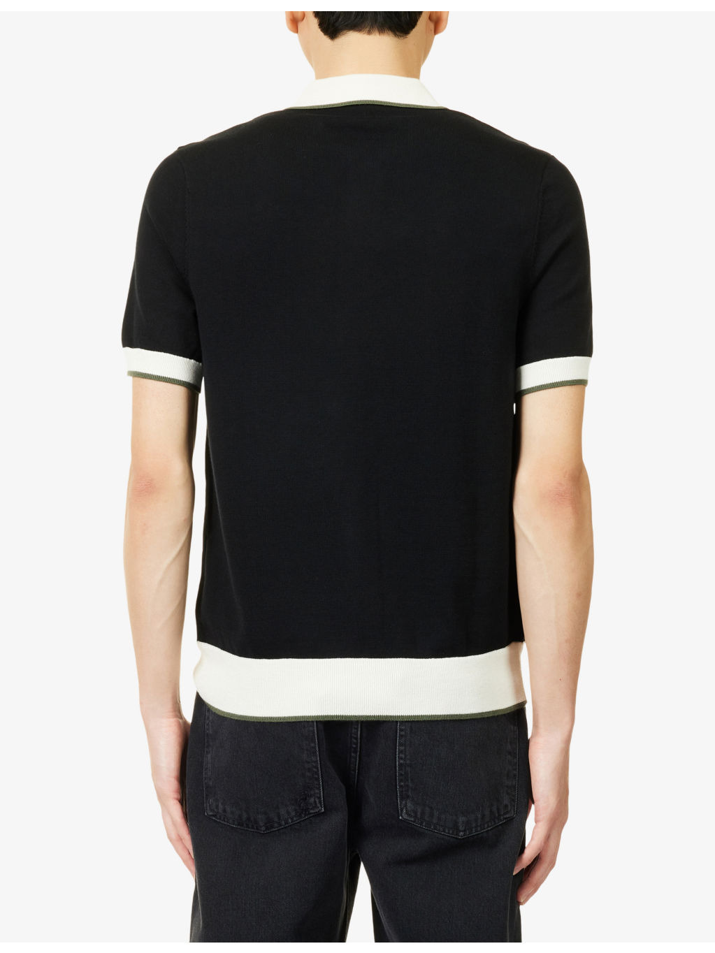 Logo-Embroidery Contrast Knitted Polo Shirt - 4