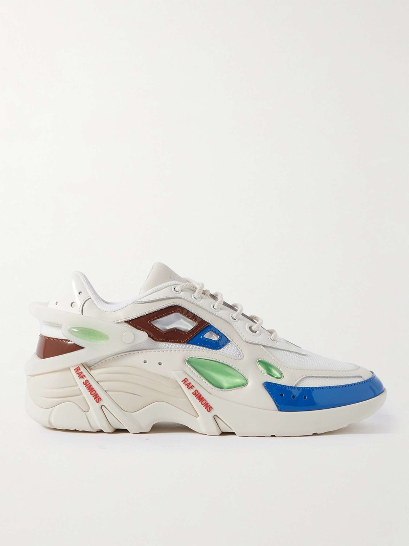 Cylon-21 Rubber-Trimmed Leather and Mesh Sneakers - 1