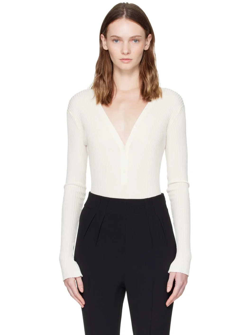 Off-White Knit Buttoned Bodysuit - 1