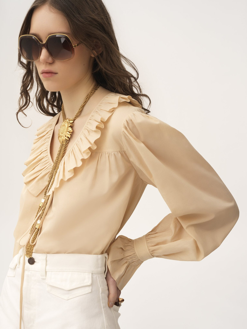 GATHERED RUFFLE TOP IN COTTON VOILE 4