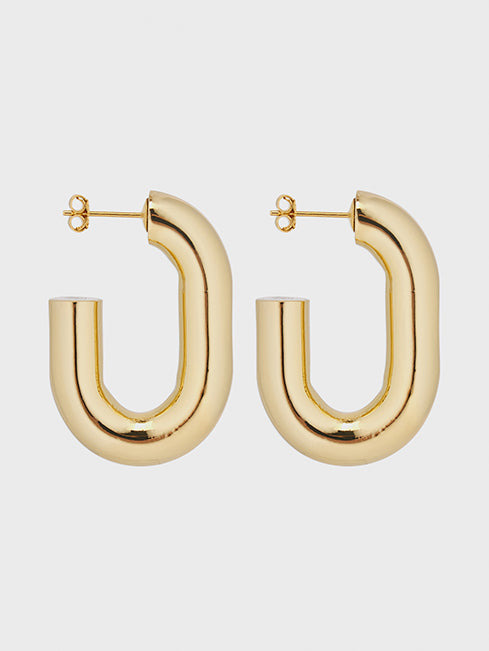 GOLD XL LINK EARRINGS - 2