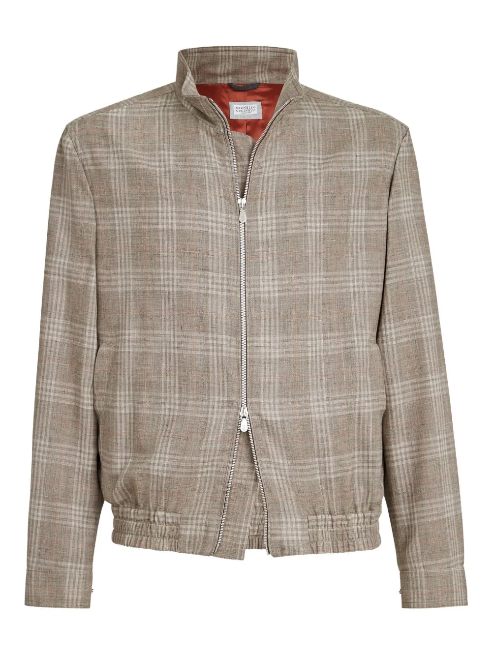 tartan stand collar jacket - 1