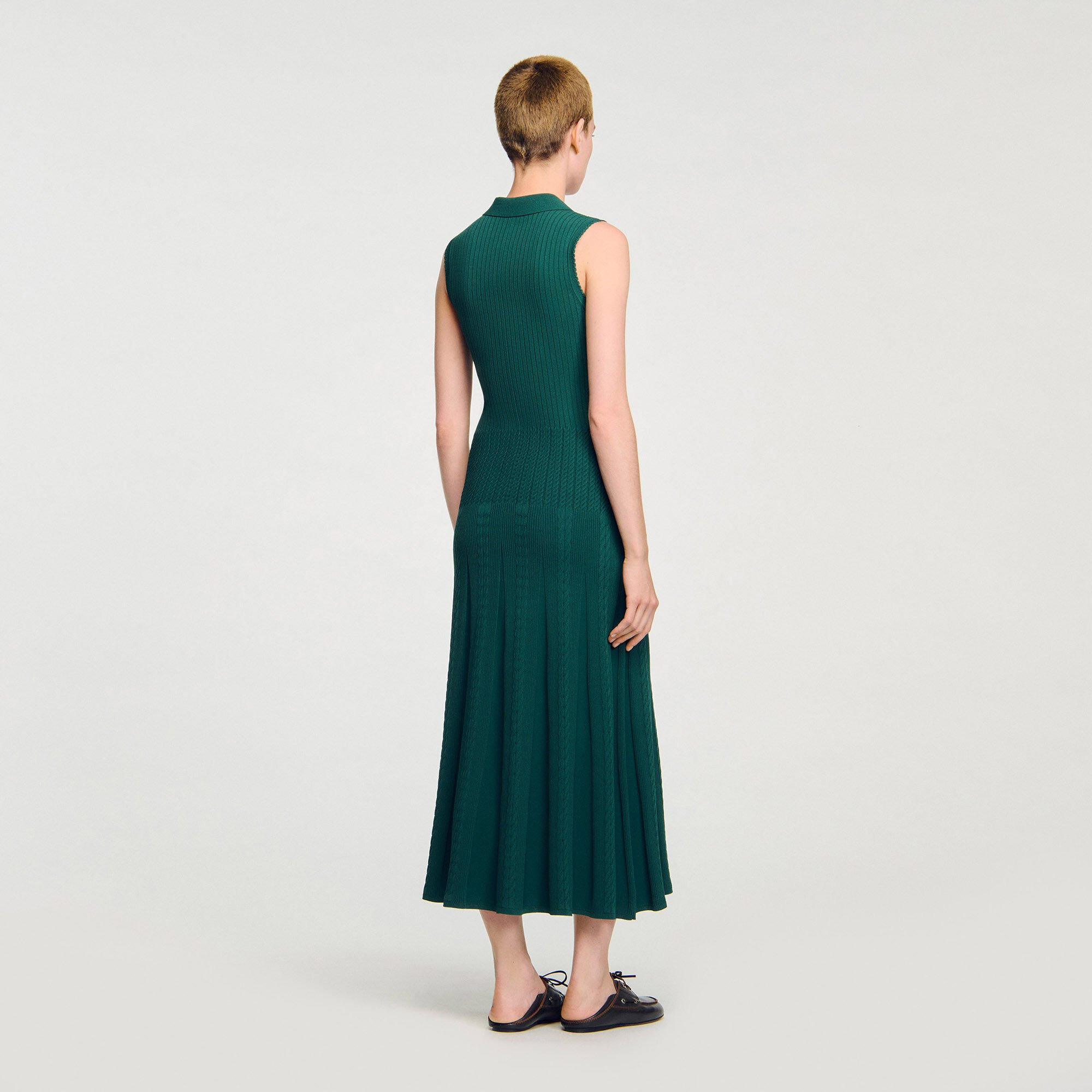KNIT DRESS WITH POLO NECK - 5
