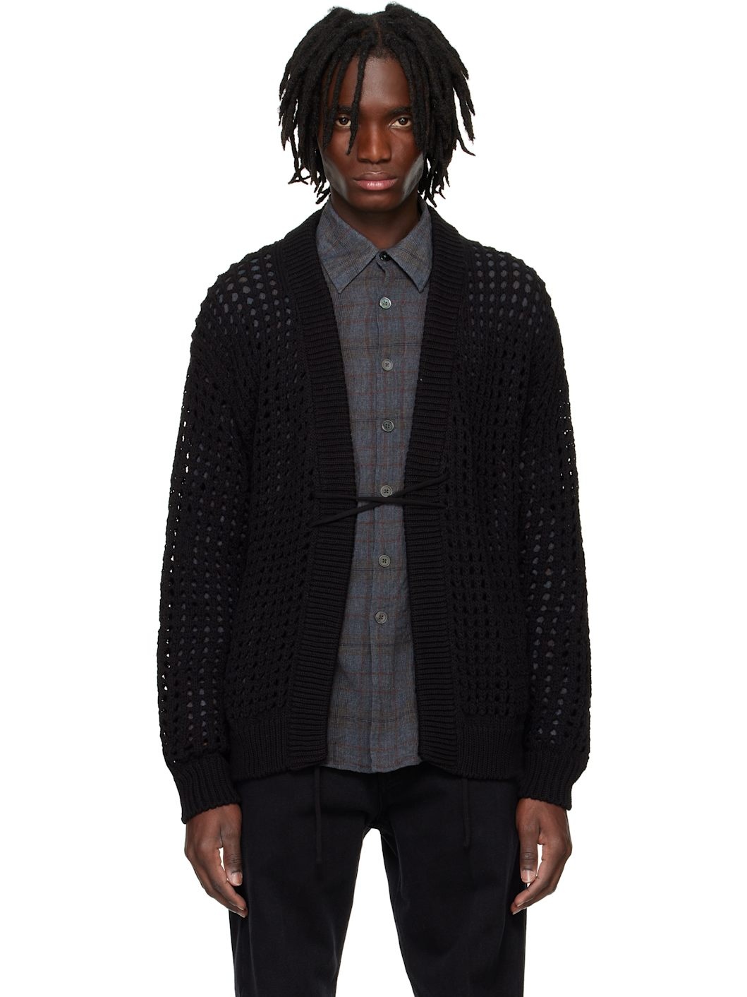 Black Mesh Cardigan - 1