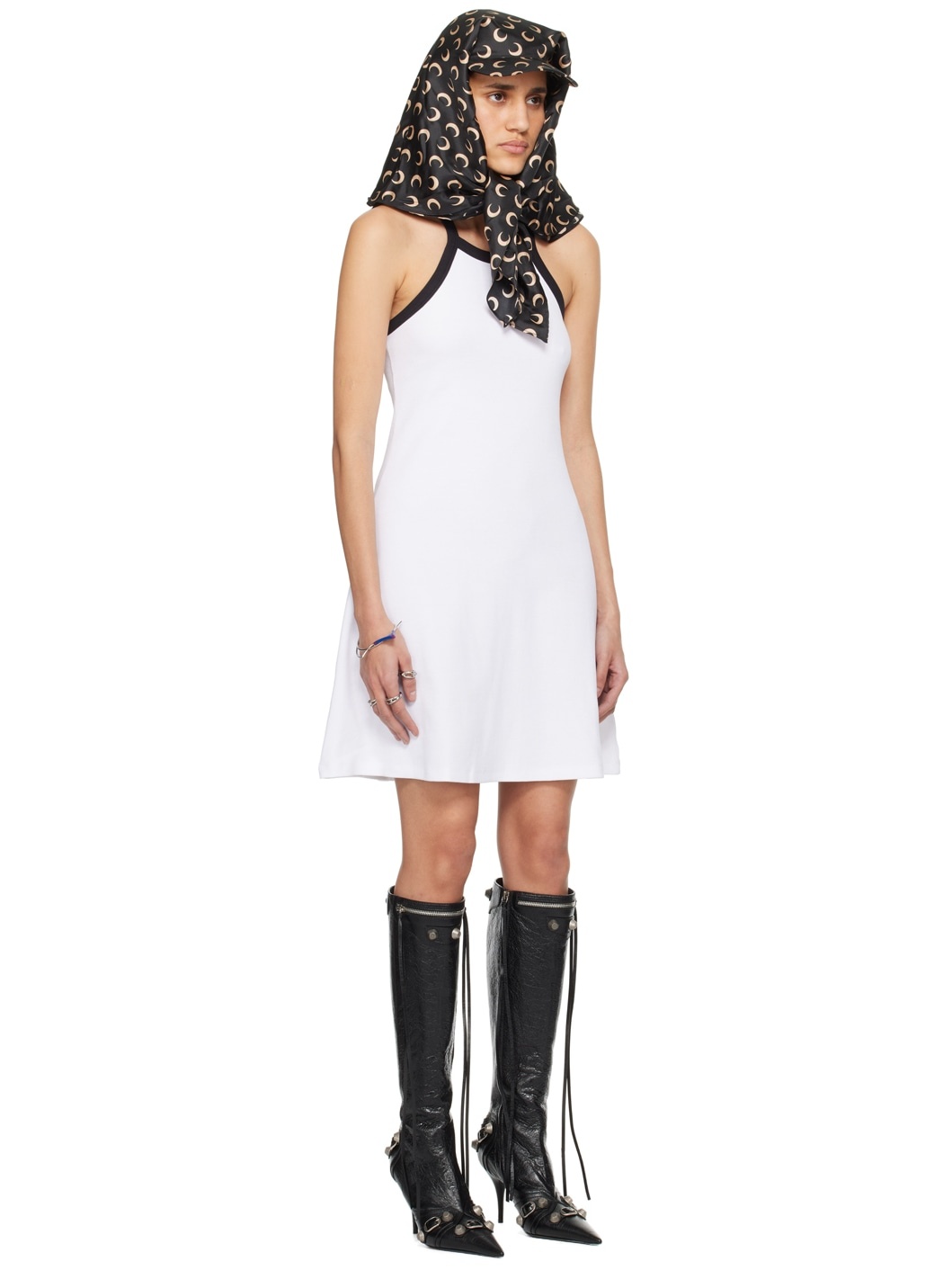 White Flared Minidress - 2