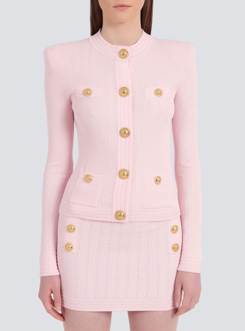 Cropped knit cardigan with gold-tone buttons 6