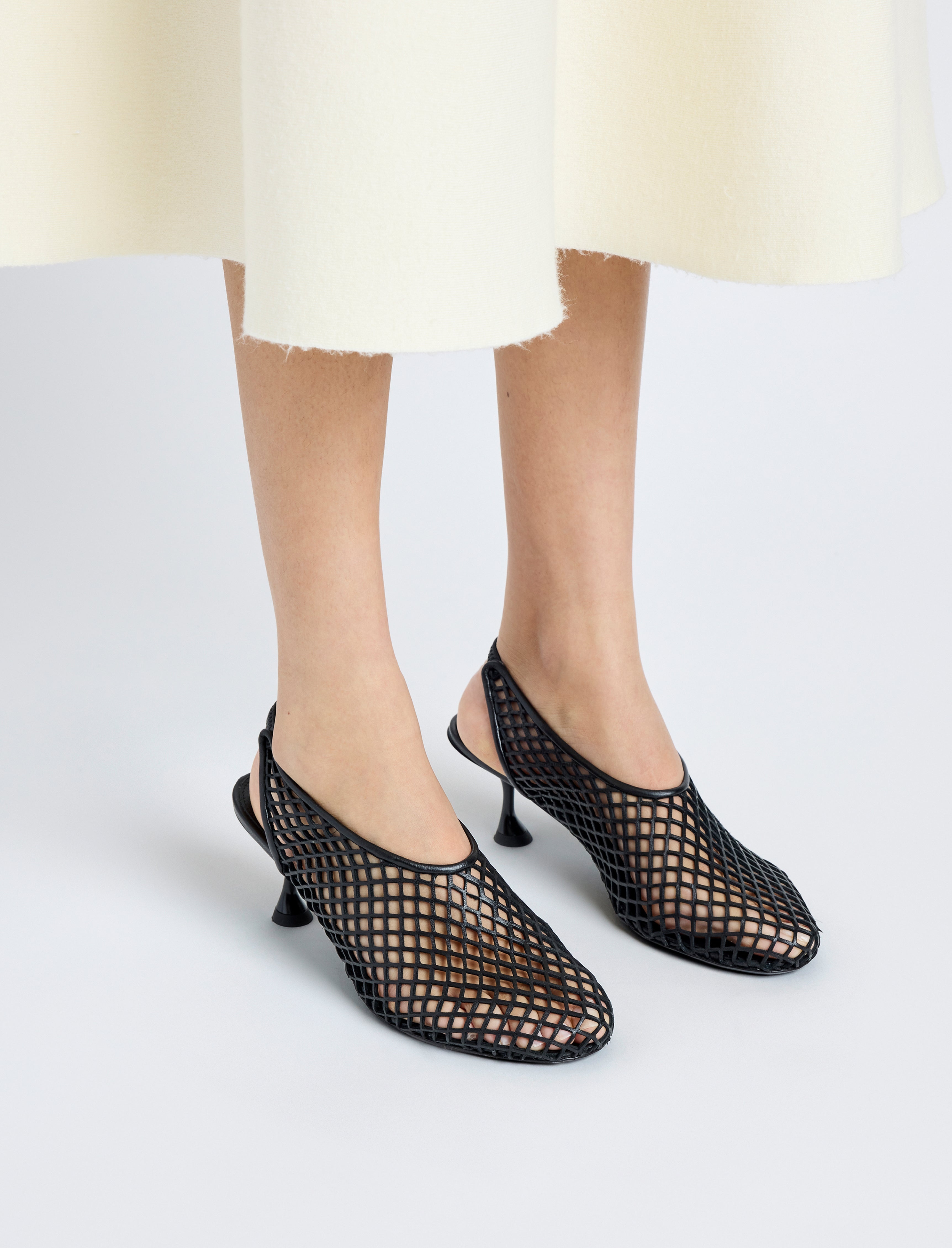 Tee Perforated Slingback Pumps - 5