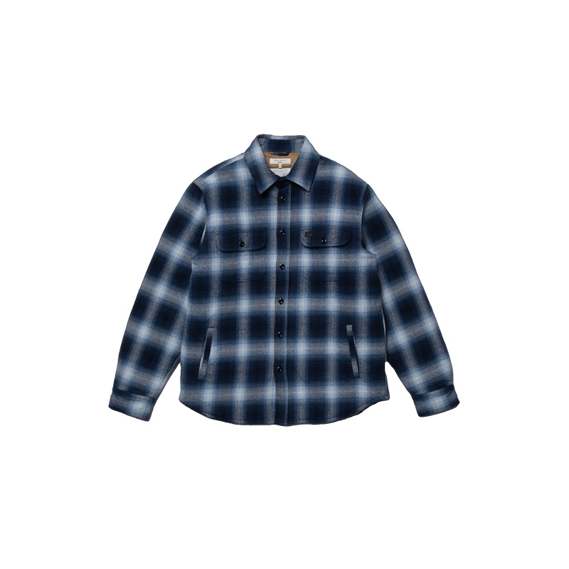 Glenn Padded Shadow Check Shirt Blue - 9
