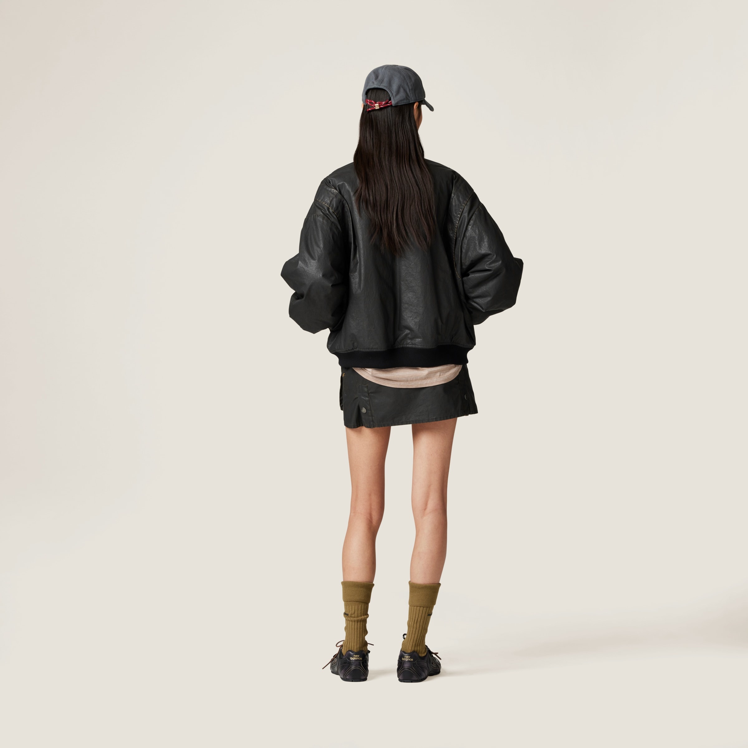 Resin-finish poplin bomber jacket - 3