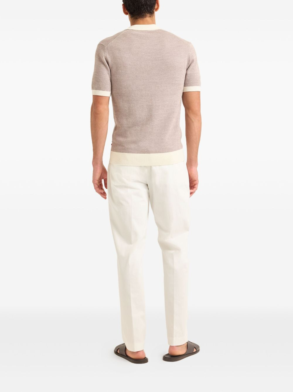 contrast-band polo shirt - 3