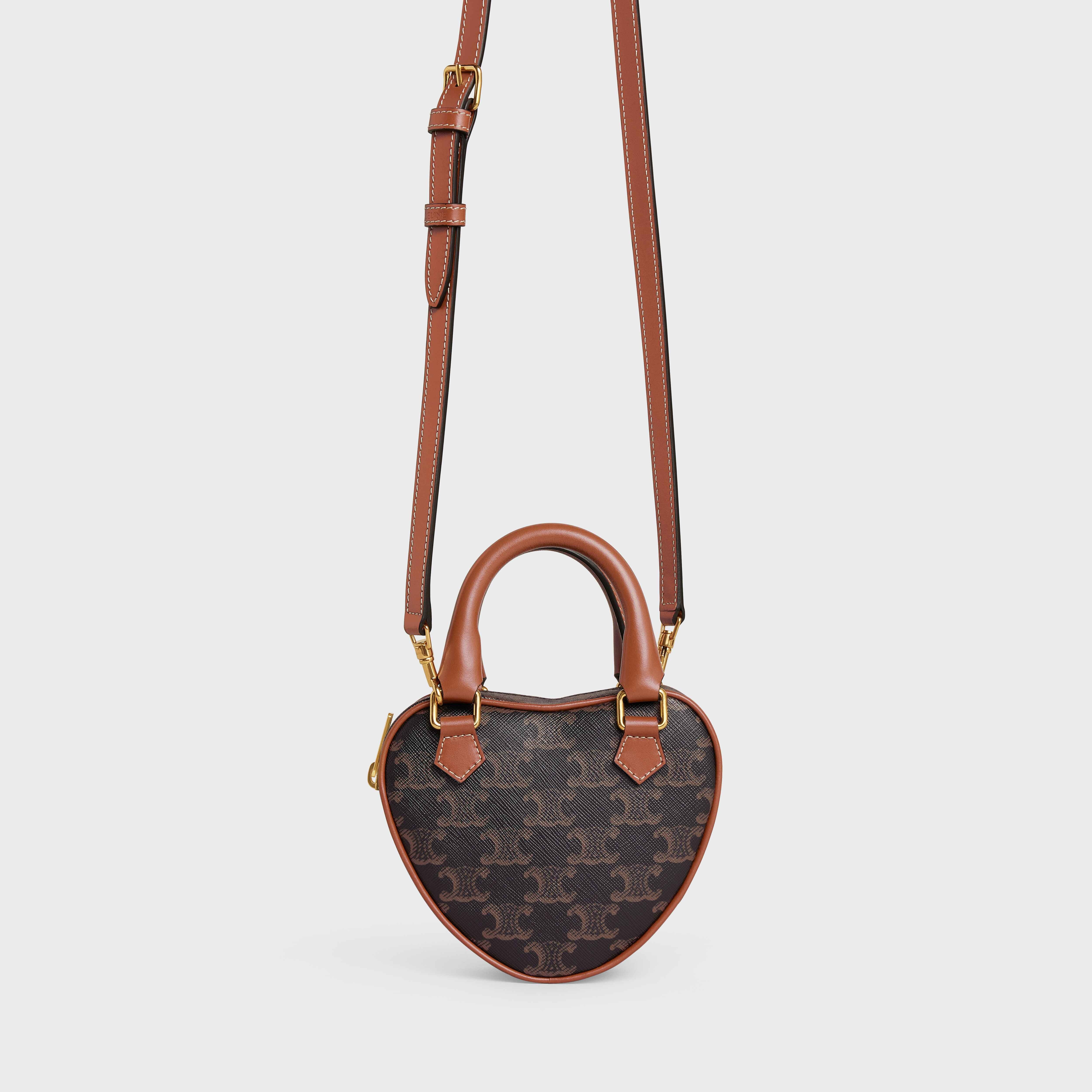 MEDIUM CELINE HEART in Triomphe Canvas and calfskin - 4