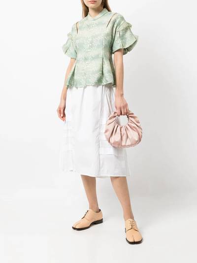 RENLI SU floral-jacquard short-sleeve blouse outlook