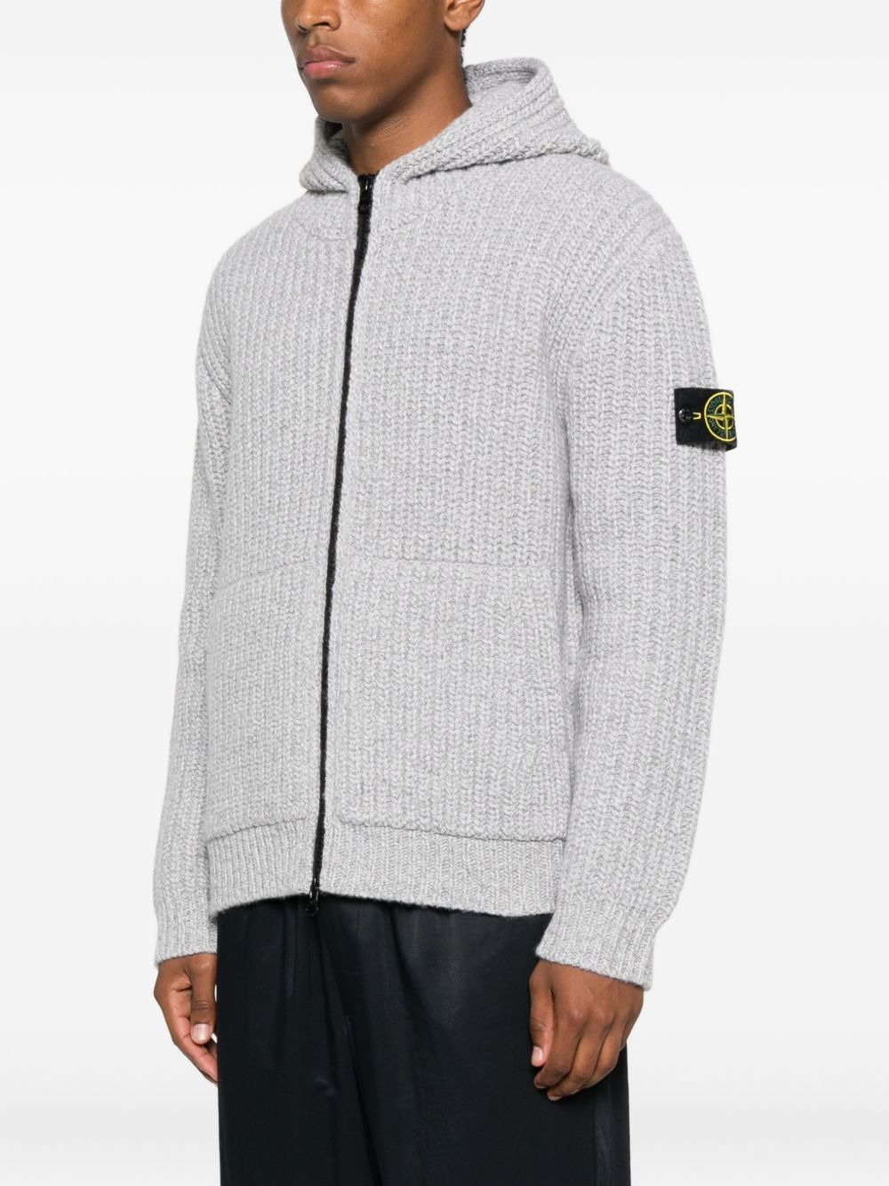 fisherman's-knit cardigan - 3