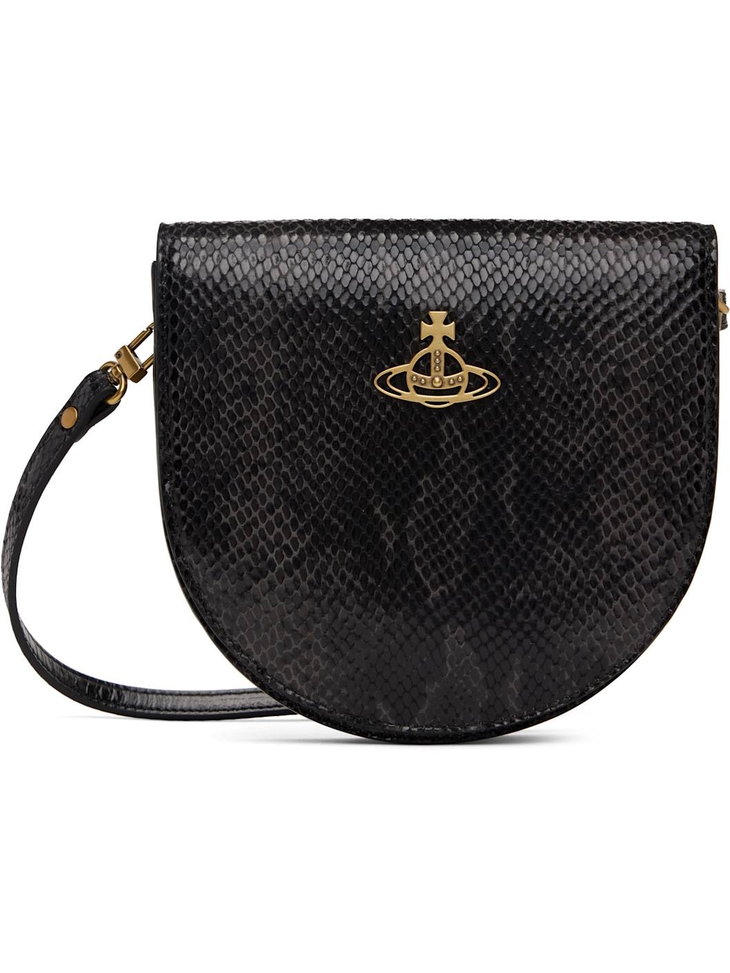 Black Saddle Crossbody Bag - 1