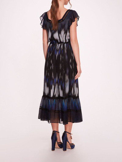 Marchesa ABSTRACT VISCOSE MIDI DRESS outlook