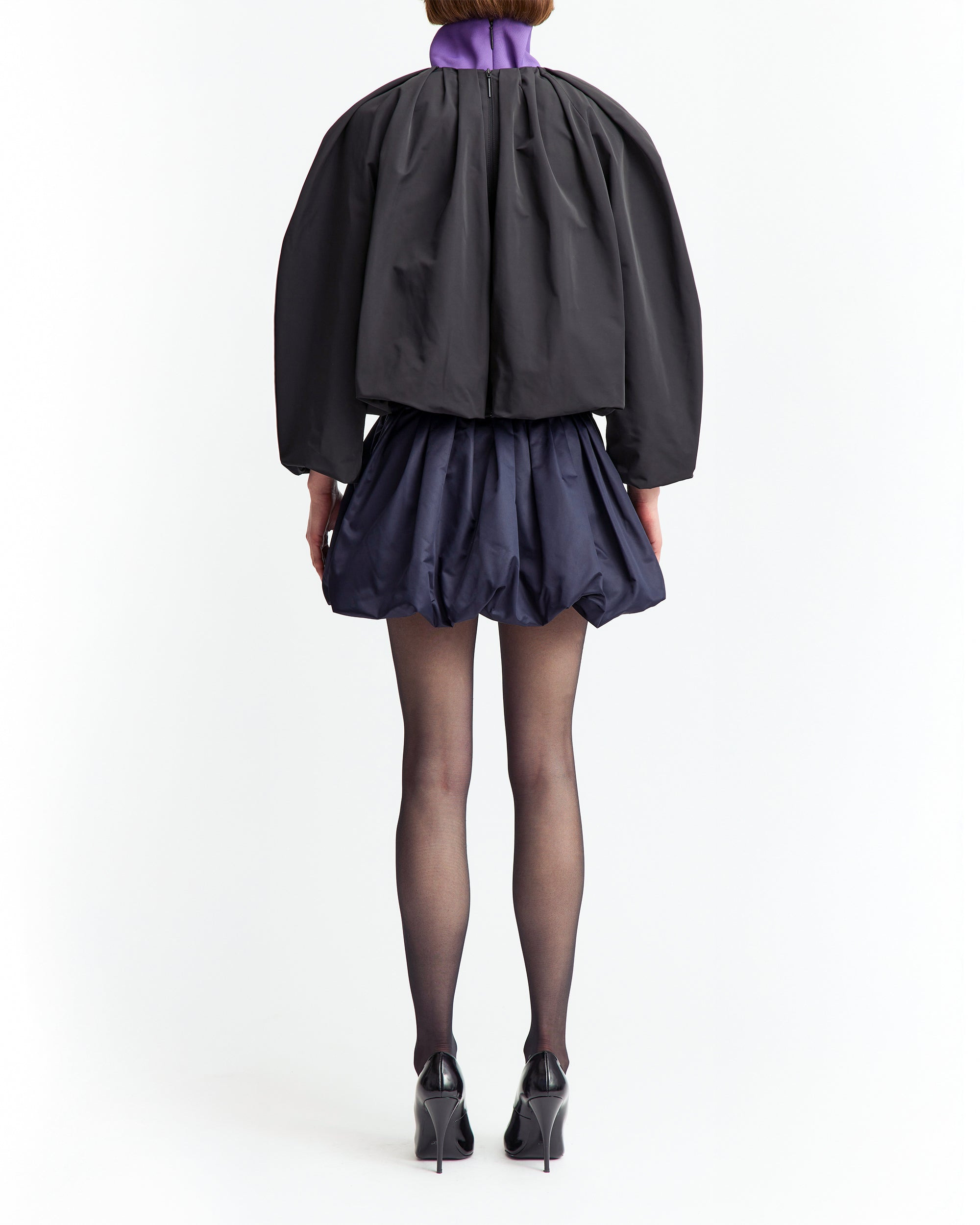 ANFI MINI SKIRT IN TECHNICAL COATING - 4