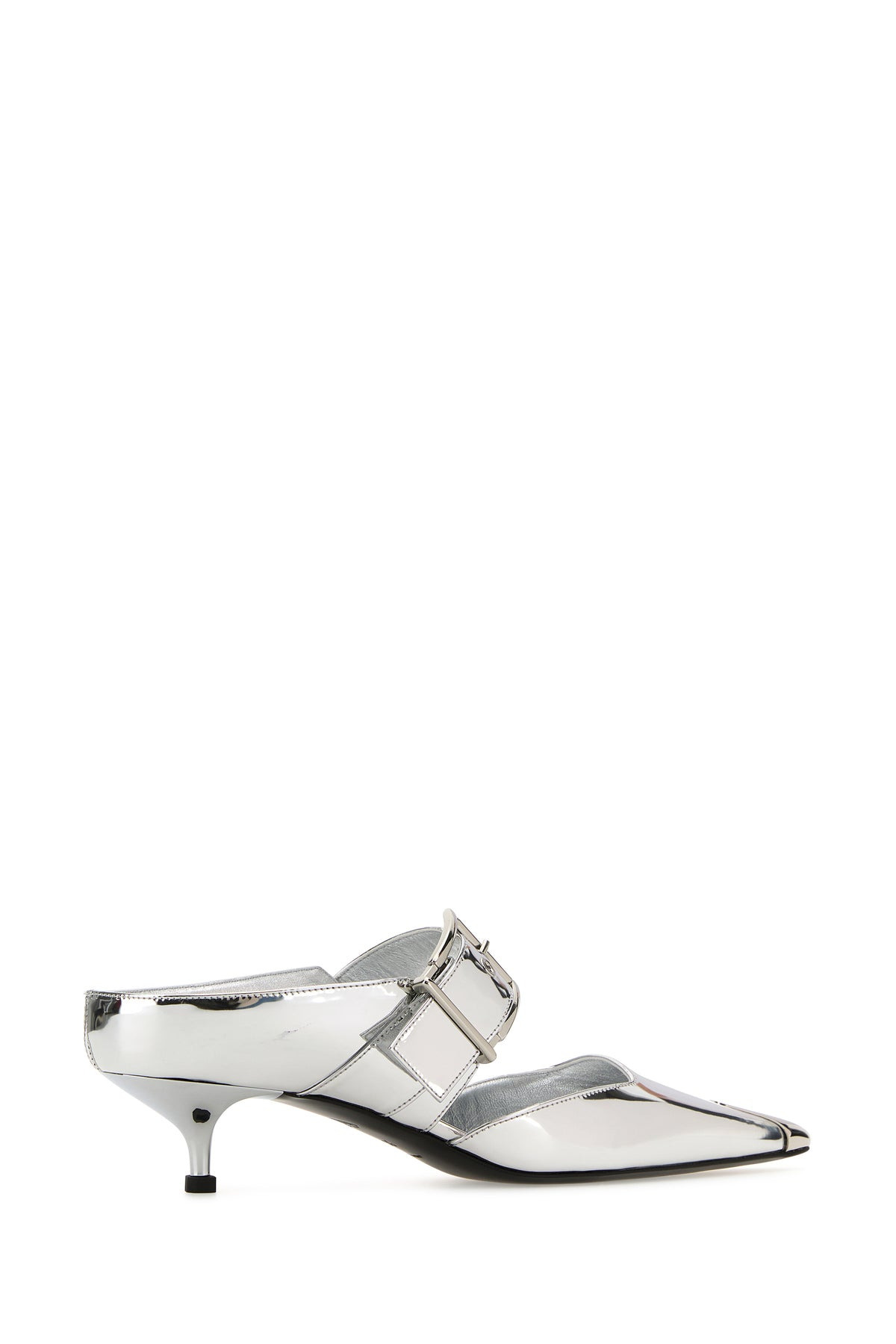 Silver leather Punk pumps - 3