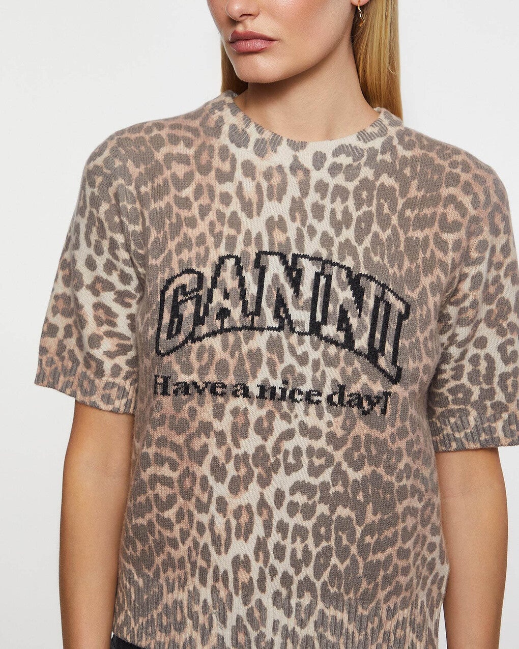 T-Shirt Graphic Wool Mix Leopard Leopard - 5