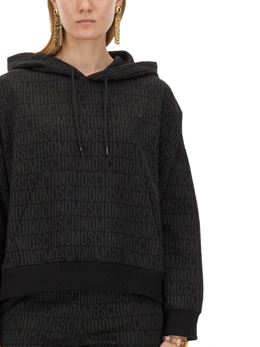 Moschino Women Sweatshirt With All Over Logo - 4