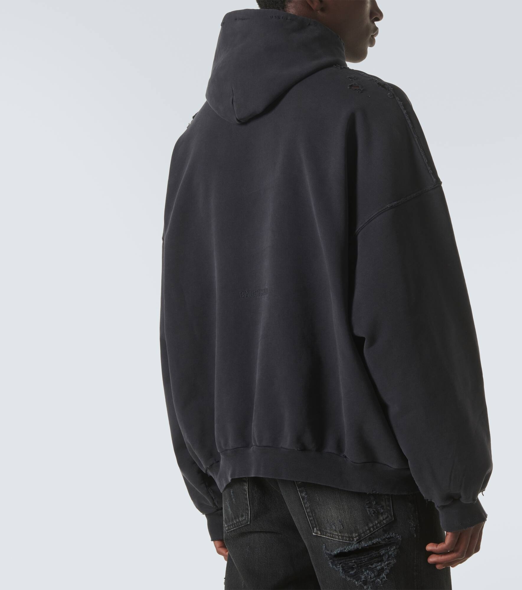 Paris Liberty distressed fleece hoodie - 4
