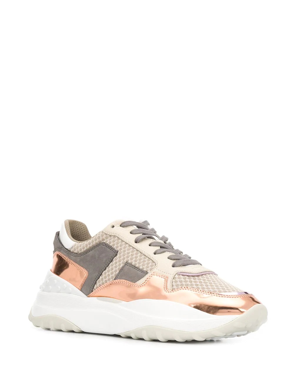 contrast-panel low-top sneakers - 2