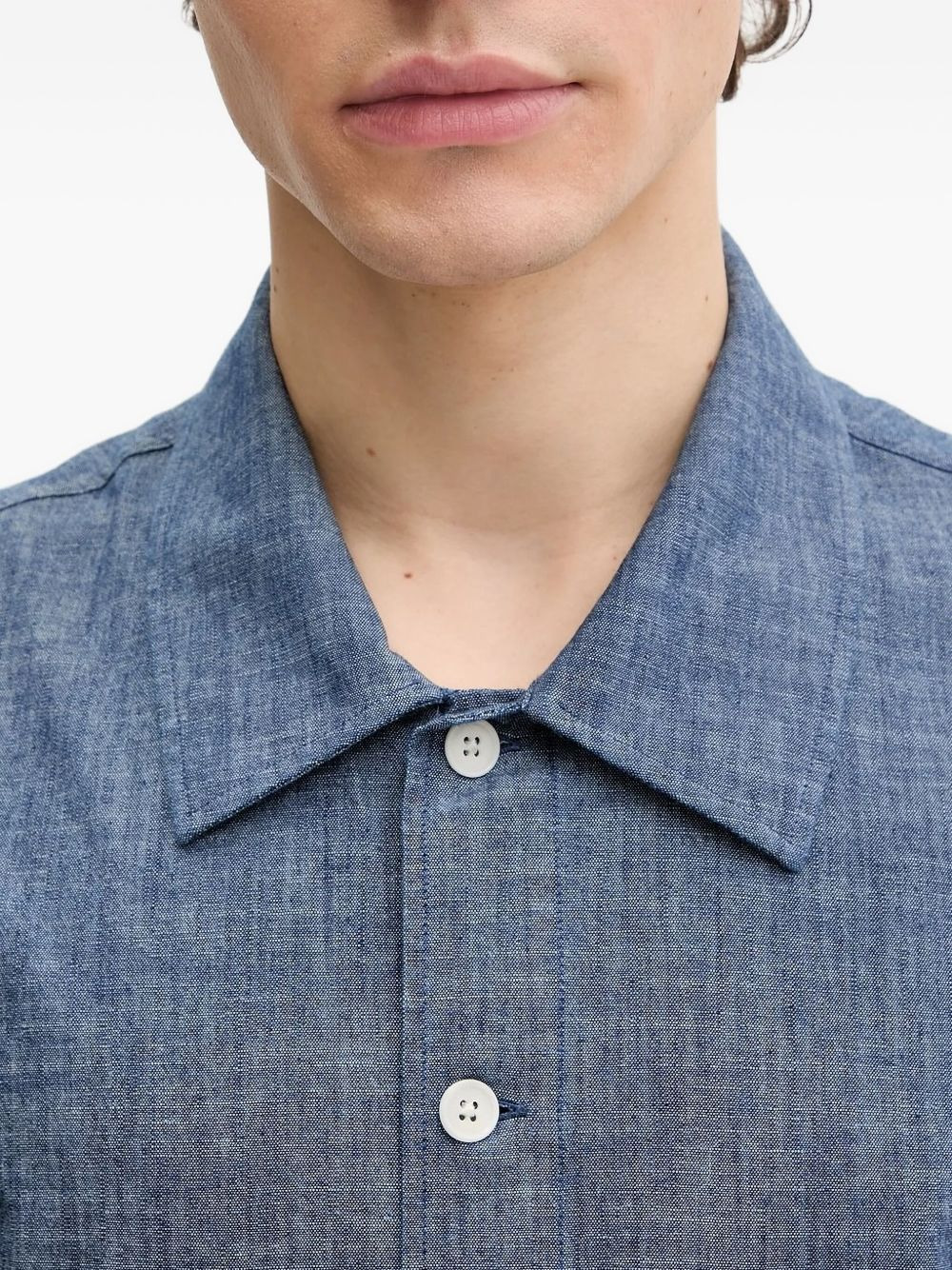 short-sleeve patch-pocket shirt - 4