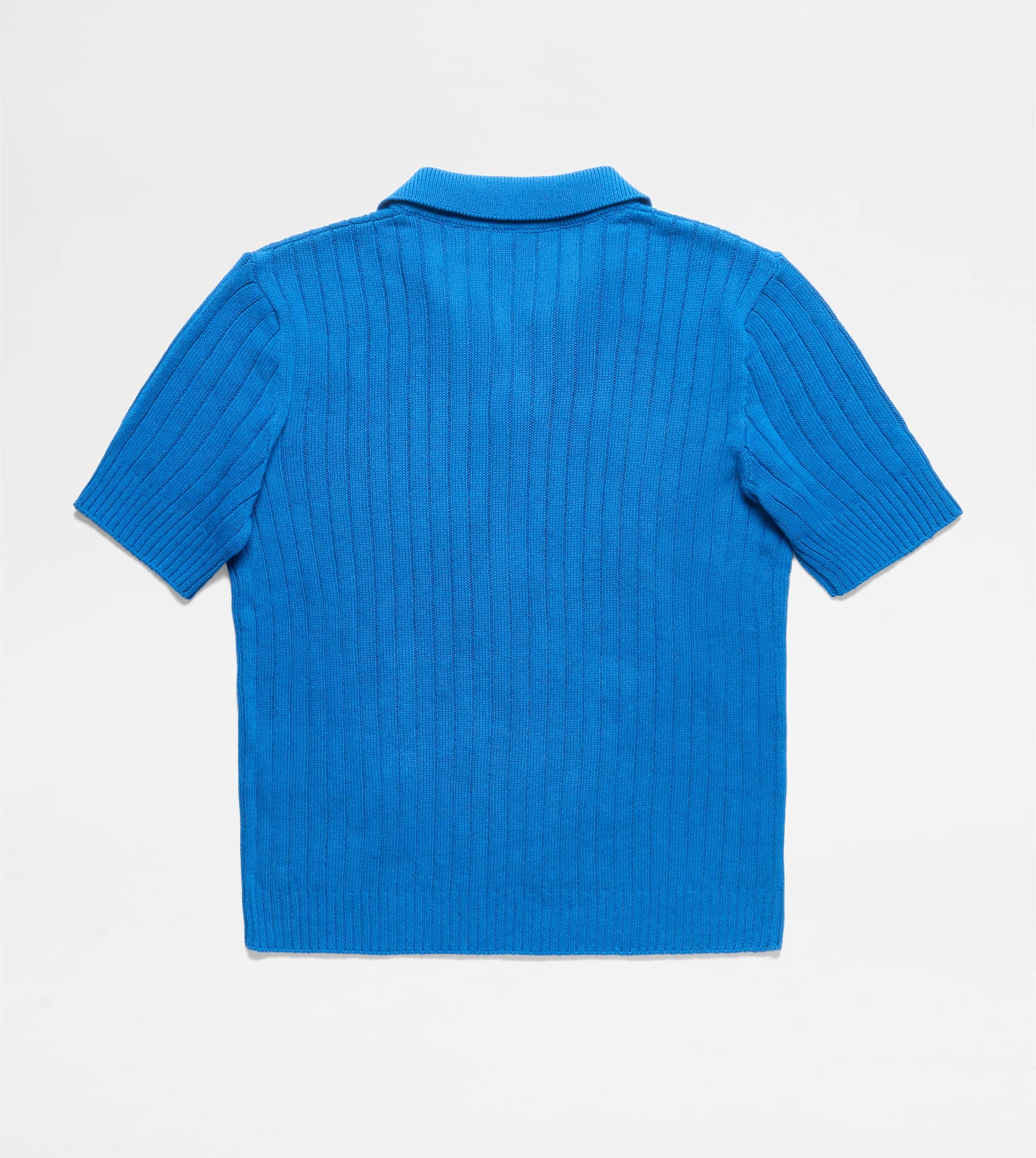 LINEN BLEND POLO SHIRT - BLUE - 4