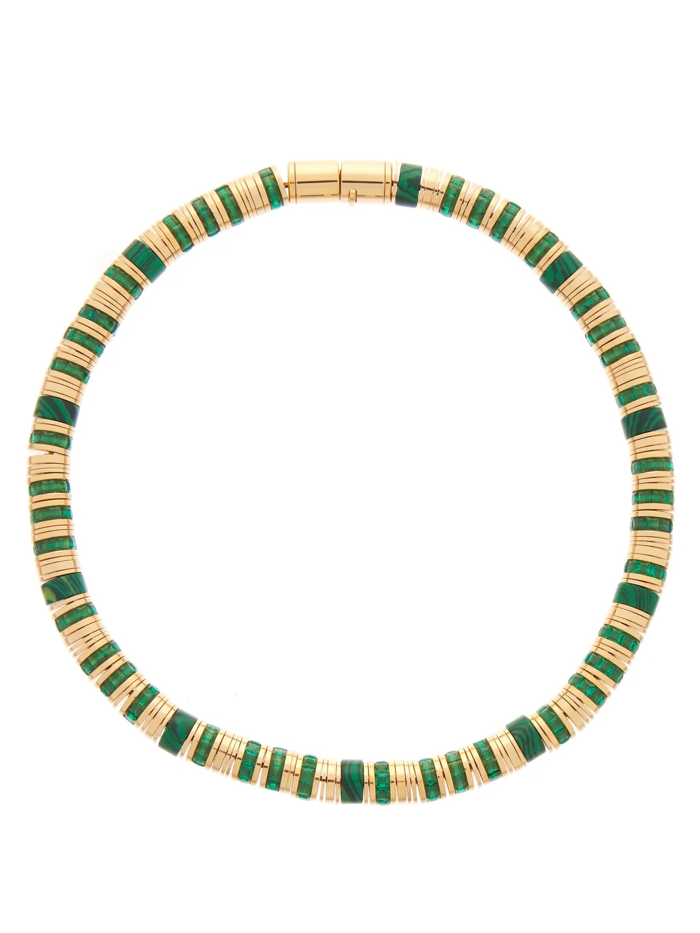 Malachite & 18kt gold-plated necklace - 1