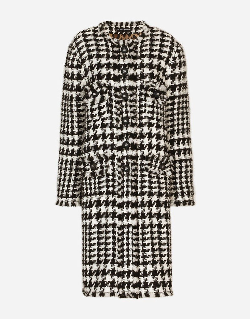 Single-breasted houndstooth coat 4