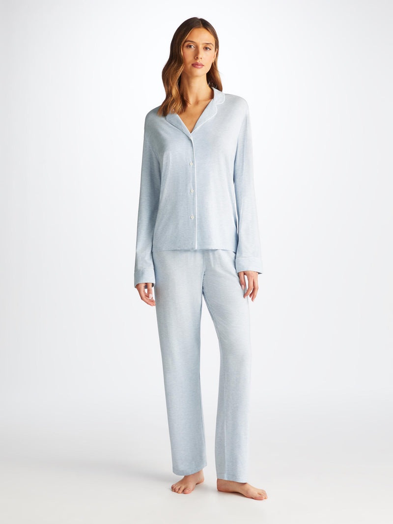 Women's Pajamas Ethan Micro Modal Stretch Light Blue Marl - 2