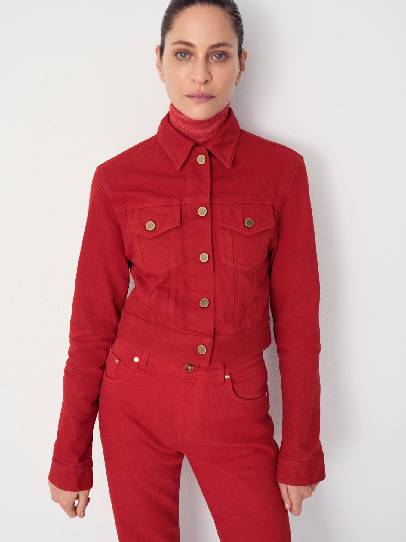 Aldona Knit Turtleneck in Antelope Orange Cashmere Silk with Hemp - 2