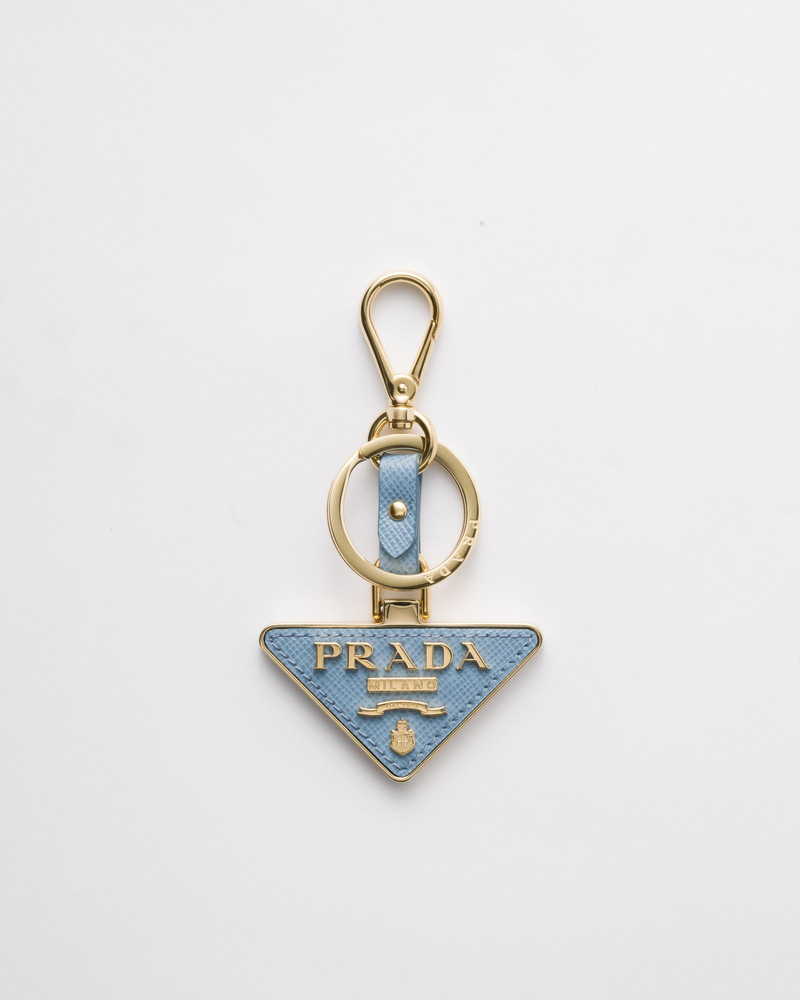 Saffiano Leather and Metal Keychain 1
